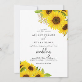 Invitación a la boda del girasol del país