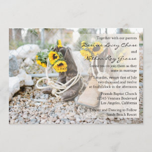 Invitación a la boda del girasol del país