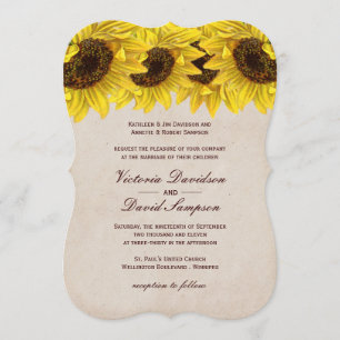 Invitación a la boda del girasol del Personalizabl