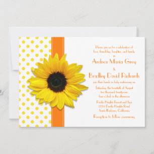 Invitación a la boda del girasol del punto de cont