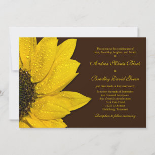 Invitación a la boda del girasol Marrón y Amarillo