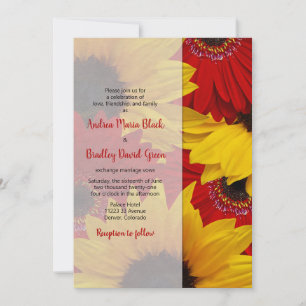 Invitación a la boda del girasol Red Gerbera Daisy