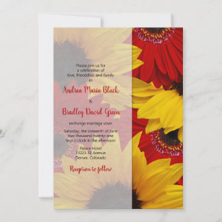 Invitación a la boda del girasol Red Gerbera Daisy