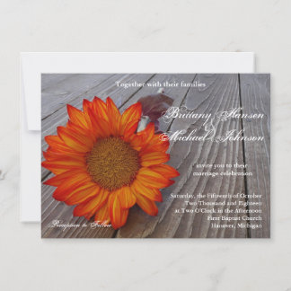 Invitación a la boda del girasol rojo, Naranja rus