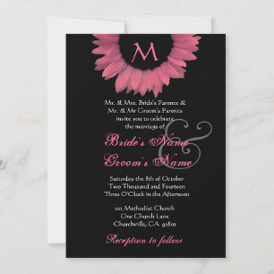Invitación a la boda del girasol rosado