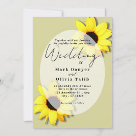 Invitación a la boda del girasol ruso