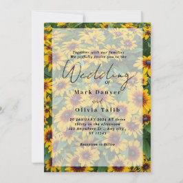 Invitación a la boda del girasol ruso