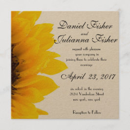 Invitación a la boda del girasol ruso