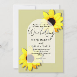Invitación a la boda del girasol ruso