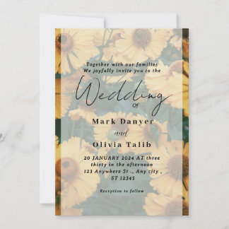 Invitación a la boda del girasol ruso