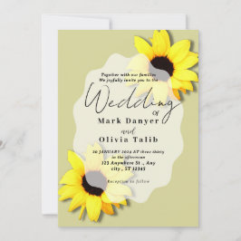 Invitación a la boda del girasol ruso