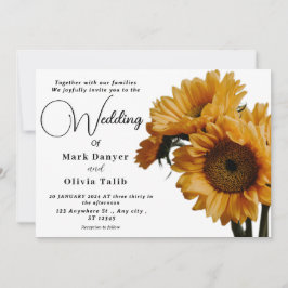 Invitación a la boda del girasol ruso