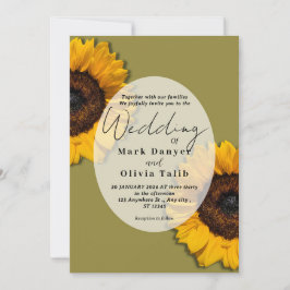 Invitación a la boda del girasol ruso