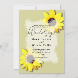 Invitación a la boda del girasol ruso