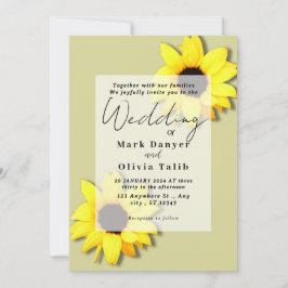 Invitación a la boda del girasol ruso
