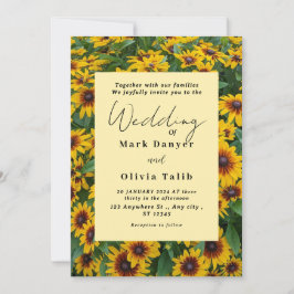Invitación a la boda del girasol ruso