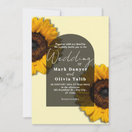 Invitación a la boda del girasol ruso