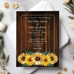 Invitación a la boda del girasol ruso