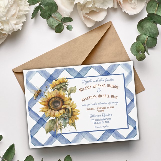 Invitación a la boda del girasol ruso (Subido por el creador)