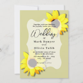 Invitación a la boda del girasol ruso