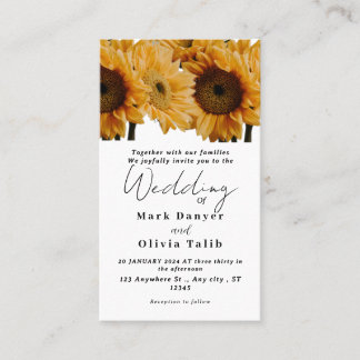 Invitación a la boda del girasol ruso