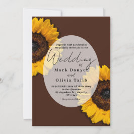 Invitación a la boda del girasol ruso