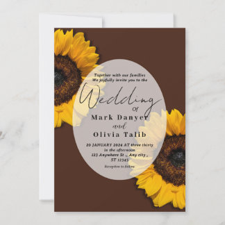 Invitación a la boda del girasol ruso