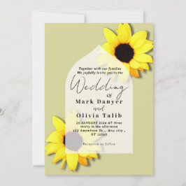 Invitación a la boda del girasol ruso