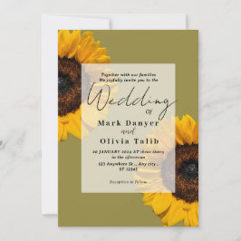 Invitación a la boda del girasol ruso