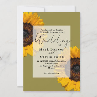 Invitación a la boda del girasol ruso