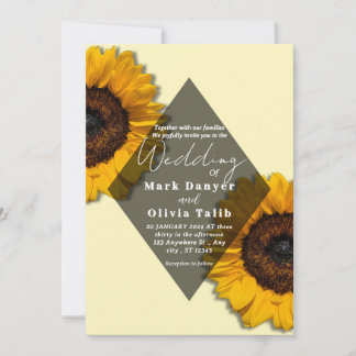Invitación a la boda del girasol ruso