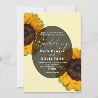 Invitación a la boda del girasol ruso