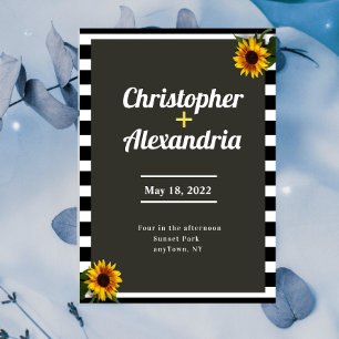Invitación a la boda del girasol simple y elegante