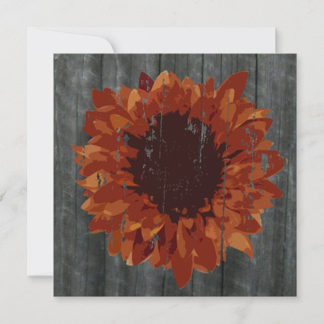 Invitación a la boda del girasol y el granero mete (Anverso)