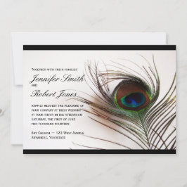 Invitación a la boda del glamour de la pluma de pa