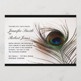 Invitación a la boda del glamour de la pluma de pa