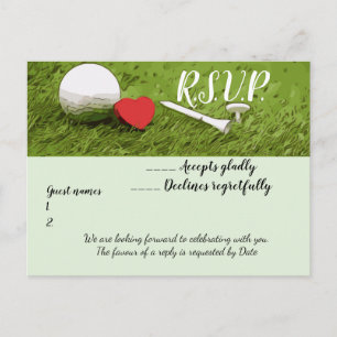 Invitación a la boda del Golf R.S.V.P con bola de 