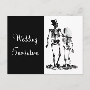 Invitación a la boda del Gótico del esqueleto blan