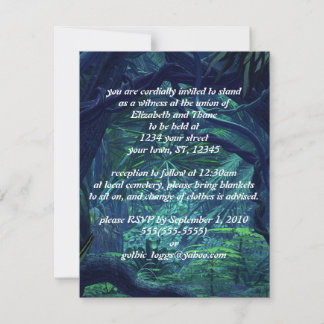 Invitación a la boda del Gótico forestal oscuro