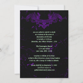 Invitación a la boda del Gótico púrpura de Mármol 