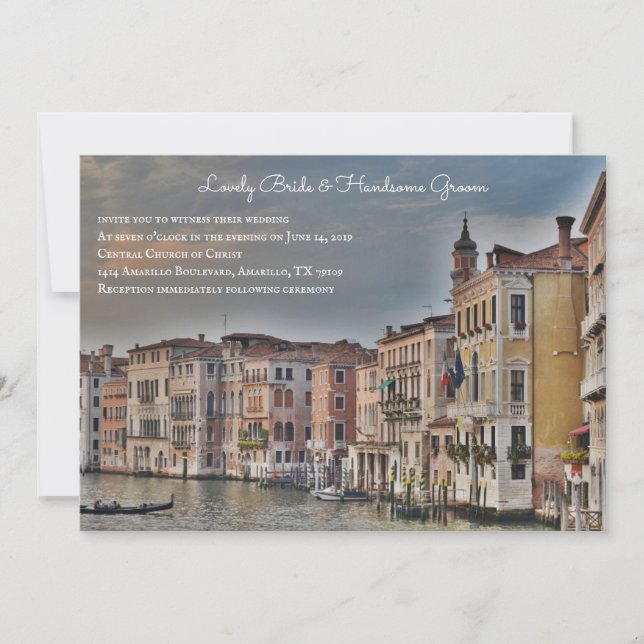 Invitación a la boda del Gran Canal de Venecia (Anverso)