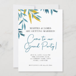 Invitación a la boda del Gran Fiesta Botánico Azul
