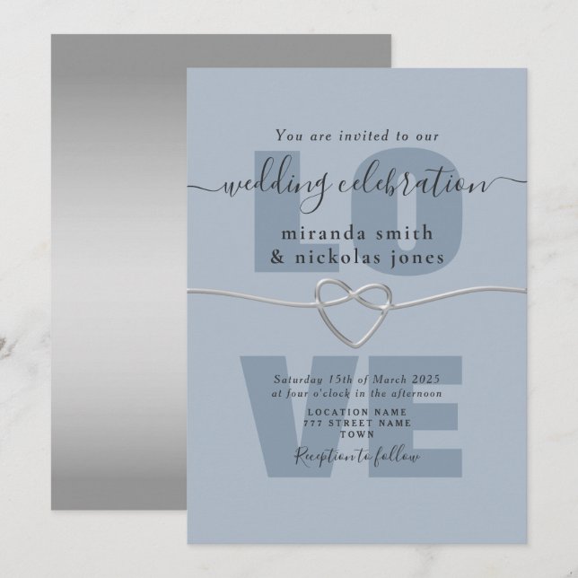 Invitación a la boda del guión de la escritura de  (Anverso / Reverso)