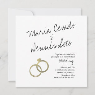 Invitación a la boda del guión del guión del anill