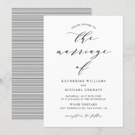 Invitación a la boda del guión Minimalista negro