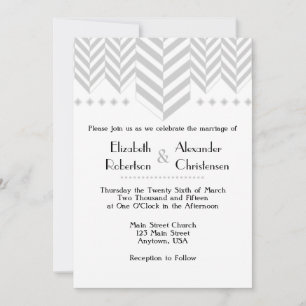 Invitación a la boda del hueso de arenque blanco g