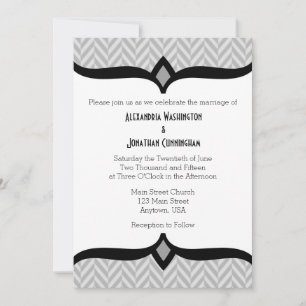 Invitación a la boda del hueso de arenque blanco g