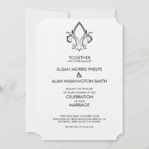Invitación a la boda del icono de Fleur De Lis