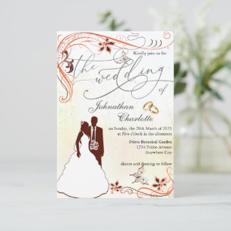Invitación a la boda del ilustracion de novias