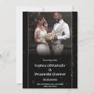 Invitación a la boda del Ilustracion negro